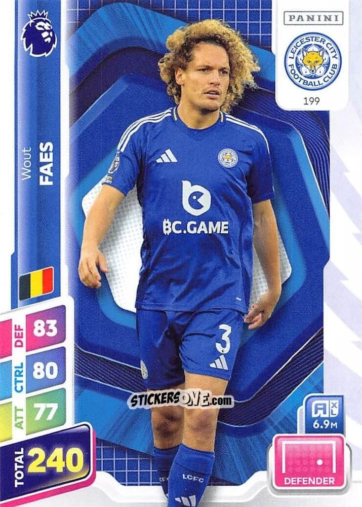 Sticker Wout Faes - English Premier League 2024-2025. Adrenalyn XL Plus
 n. 199 - Panini