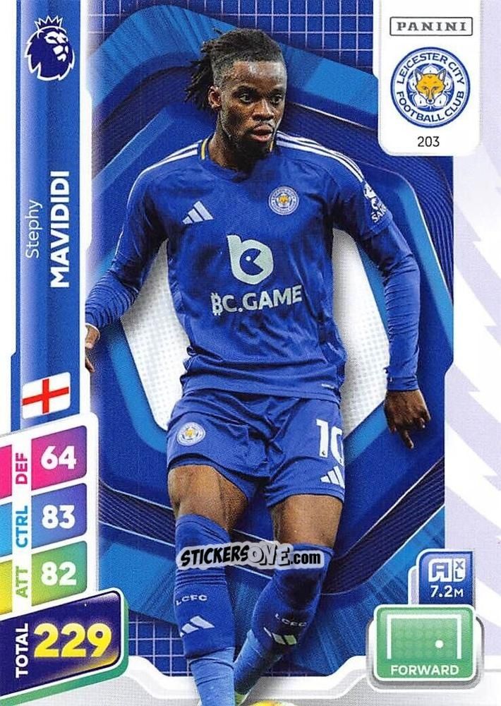 Figurina Stephy Mavididi - English Premier League 2024-2025. Adrenalyn XL Plus
 n. 203 - Panini