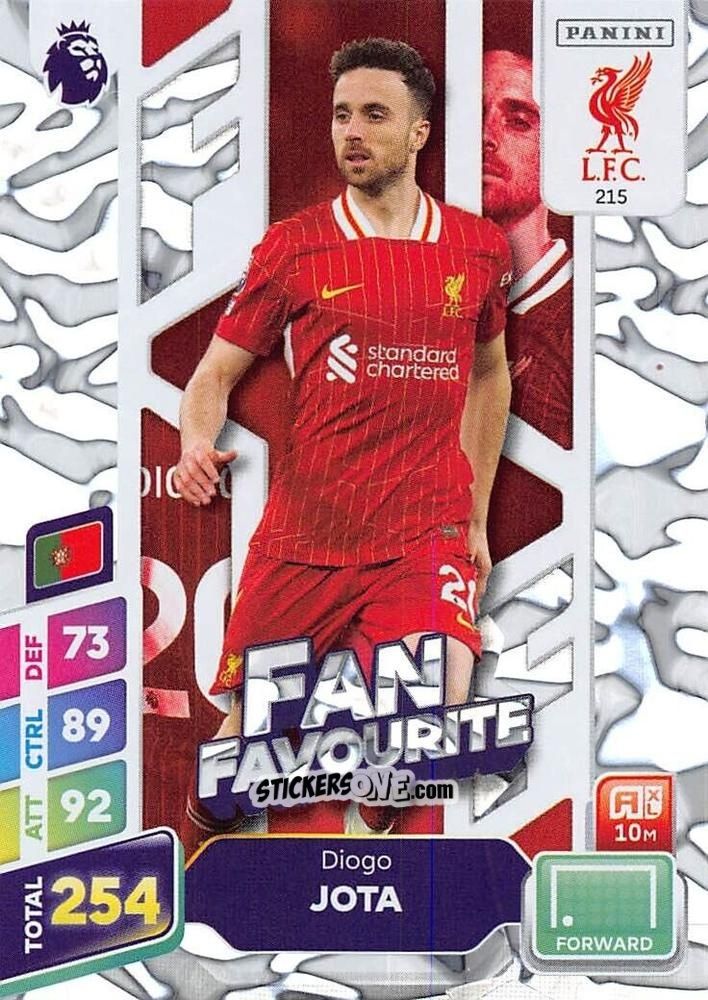 Cromo Diogo Jota - English Premier League 2024-2025. Adrenalyn XL Plus
 n. 215 - Panini