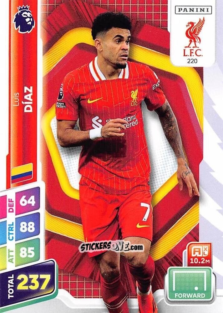 Cromo Luis Díaz - English Premier League 2024-2025. Adrenalyn XL Plus
 n. 220 - Panini