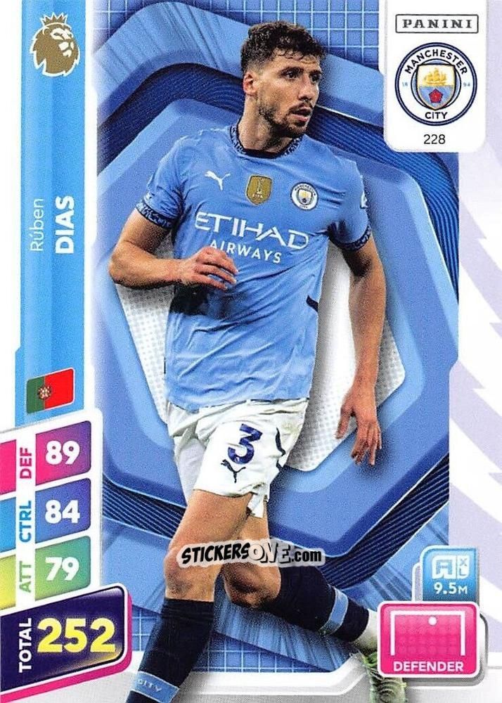 Figurina Ruben Dias - English Premier League 2024-2025. Adrenalyn XL Plus
 n. 228 - Panini
