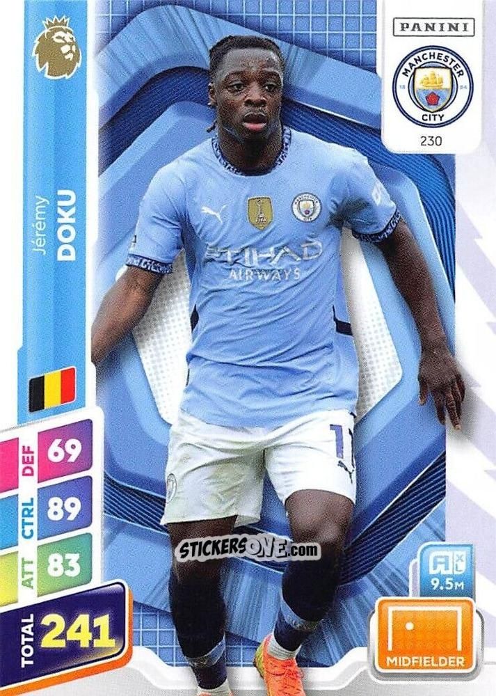 Cromo Jérémy Doku - English Premier League 2024-2025. Adrenalyn XL Plus
 n. 230 - Panini
