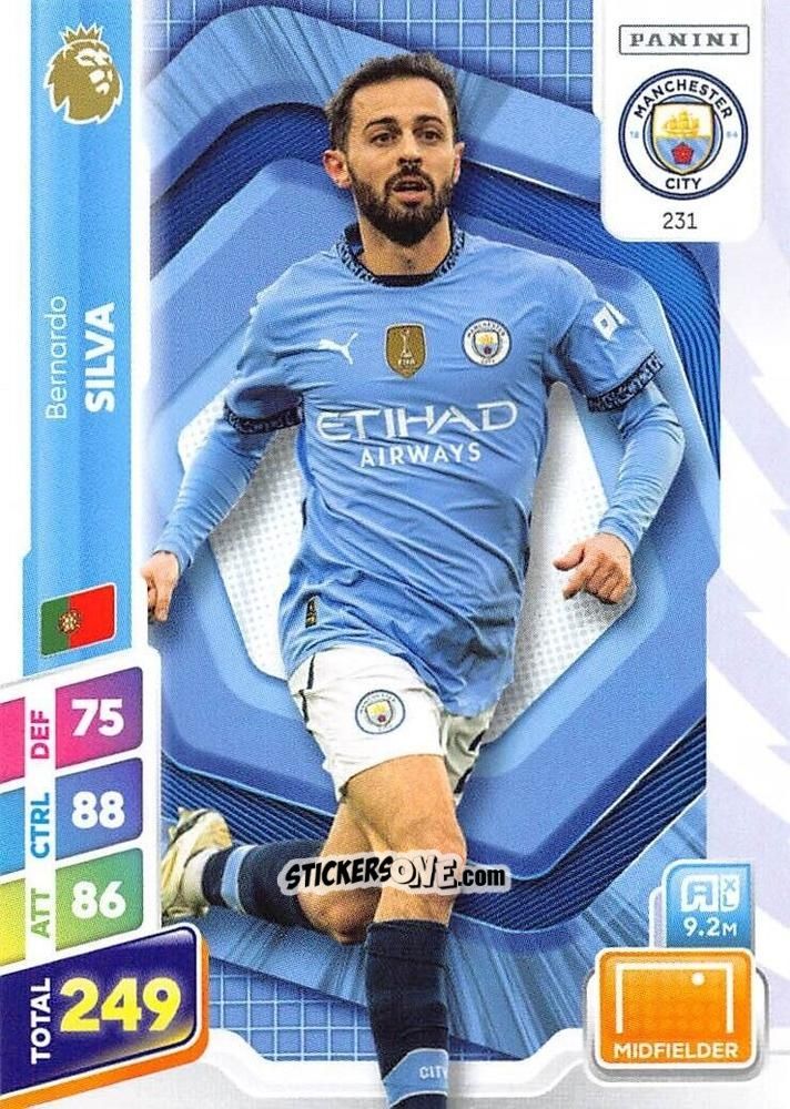 Cromo Bernardo Silva - English Premier League 2024-2025. Adrenalyn XL Plus
 n. 231 - Panini