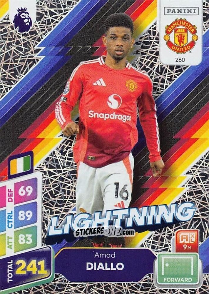 Sticker Amad Diallo - English Premier League 2024-2025. Adrenalyn XL Plus
 n. 260 - Panini