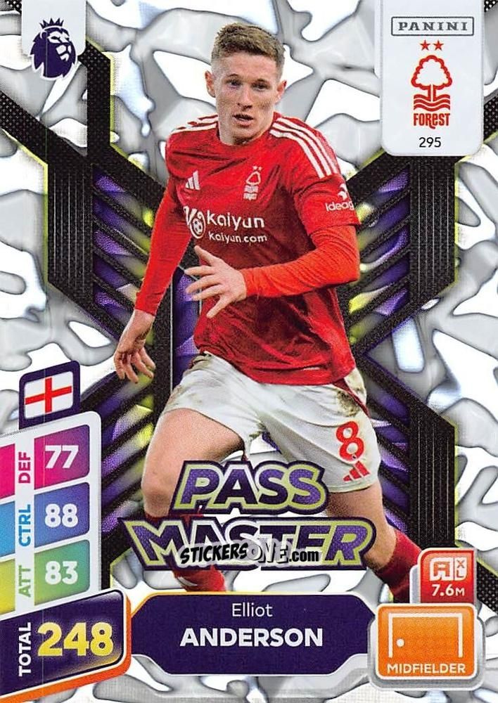 Figurina Elliot Anderson - English Premier League 2024-2025. Adrenalyn XL Plus
 n. 295 - Panini