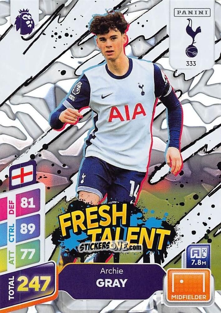 Sticker Archie Gray - English Premier League 2024-2025. Adrenalyn XL Plus
 n. 333 - Panini