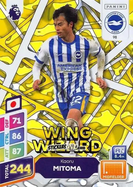 Cromo Kaoru Mitoma - English Premier League 2024-2025. Adrenalyn XL Plus
 n. 98 - Panini