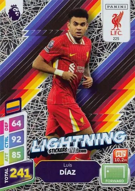 Cromo Luis Diaz - English Premier League 2024-2025. Adrenalyn XL Plus
 n. 225 - Panini