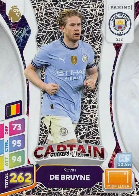 Cromo Kevin De Bruyne - English Premier League 2024-2025. Adrenalyn XL Plus
 n. 232 - Panini