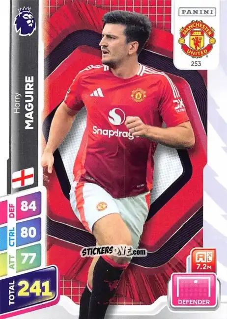 Sticker Harry Maguire - English Premier League 2024-2025. Adrenalyn XL Plus
 n. 253 - Panini
