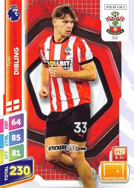 Figurina Tyler Dibling - English Premier League 2024-2025. Adrenalyn XL Plus
 n. 310 - Panini