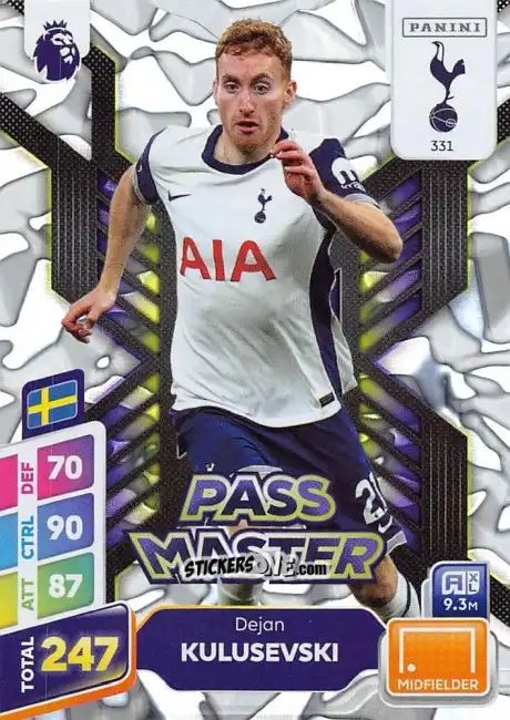 Cromo Dejan Kulusevski - English Premier League 2024-2025. Adrenalyn XL Plus
 n. 331 - Panini