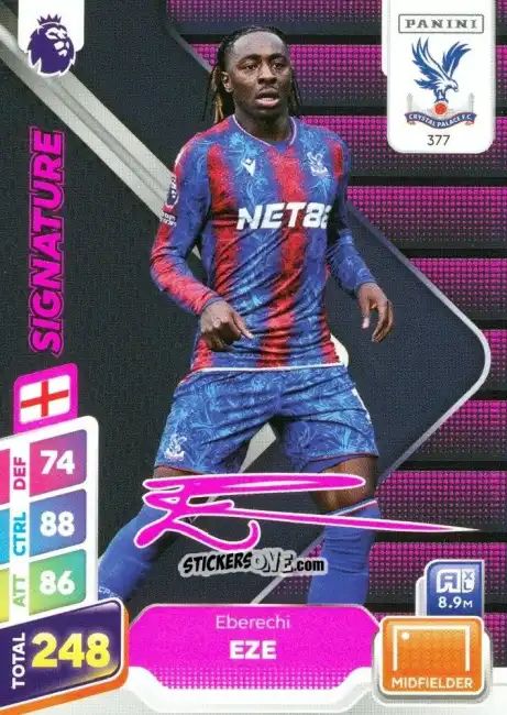 Cromo Eberechi Eze - English Premier League 2024-2025. Adrenalyn XL Plus
 n. 377 - Panini