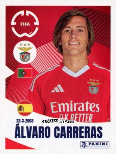 Figurina Álvaro Carreras - FIFA Club World Cup 2025
 n. 179 - Panini