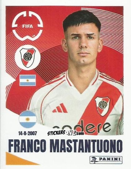 Sticker Franco Mastantuono - FIFA Club World Cup 2025
 n. 271 - Panini