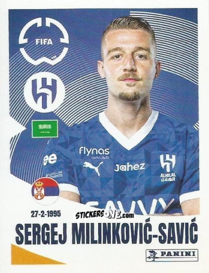 Figurina Sergej Milinkovic-Savic - FIFA Club World Cup 2025
 n. 505 - Panini