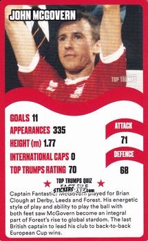 Sticker John McGovern - Nottingham Forest 30 Legendary Players
 n. 13 - Top Trumps