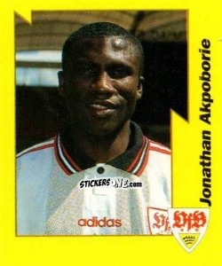 Cromo Jonathan Akpoborie - German Football Bundesliga 1997-1998. Final phase n. 226 - Panini