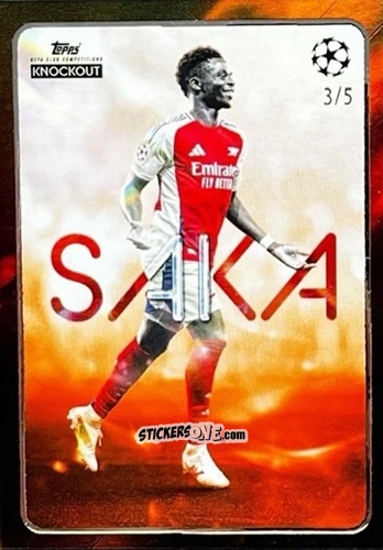 Figurina Bukayo Saka - UEFA Club Competitions Knockout 2024-2025
 n. 68 - Topps