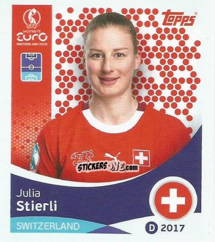 Sticker Julia Stierli - Uefa Women'S Euro 2025 n. 34 - Topps