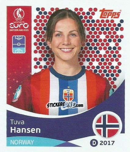 Figurina Tuva Hansen - Uefa Women'S Euro 2025 n. 49 - Topps