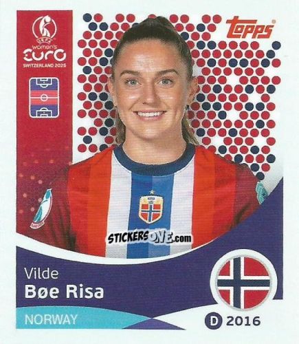 Figurina Vilde Bøe Risa - Uefa Women'S Euro 2025 n. 55 - Topps
