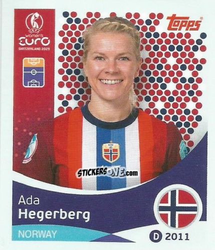 Figurina Ada Hegerberg - Uefa Women'S Euro 2025 n. 58 - Topps