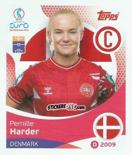 Sticker Pernille Harder - Uefa Women'S Euro 2025 n. 206 - Topps