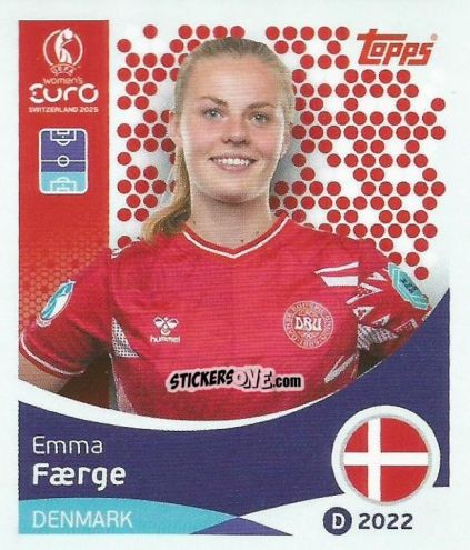 Sticker Emma Færge - Uefa Women'S Euro 2025 n. 211 - Topps