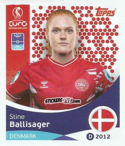 Figurina Stine Ballisager - Uefa Women'S Euro 2025 n. 212 - Topps