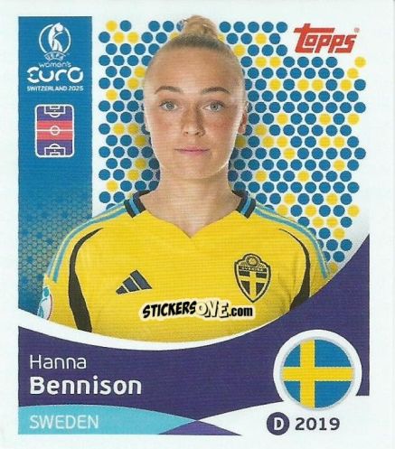 Sticker Hanna Bennison - Uefa Women'S Euro 2025 n. 232 - Topps