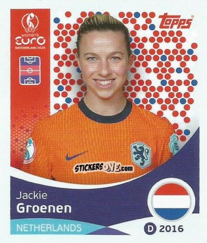 Figurina Jackie Groenen - Uefa Women'S Euro 2025 n. 293 - Topps