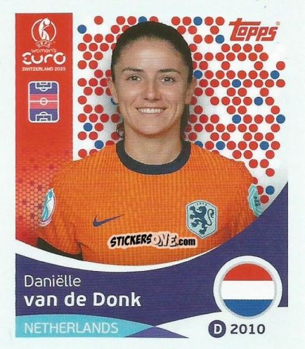 Figurina Danielle van de Donk - Uefa Women'S Euro 2025 n. 296 - Topps