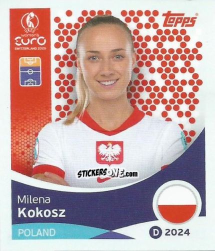 Sticker Milena Kokosz - Uefa Women'S Euro 2025 n. 203 - Topps