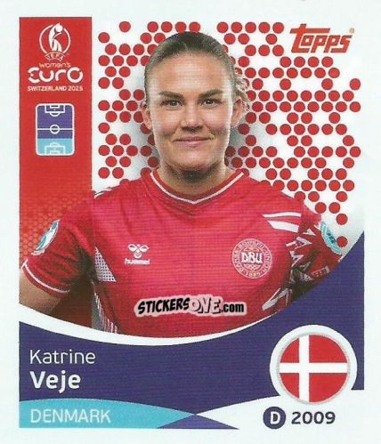 Sticker Katrine Veje - Uefa Women'S Euro 2025 n. 210 - Topps