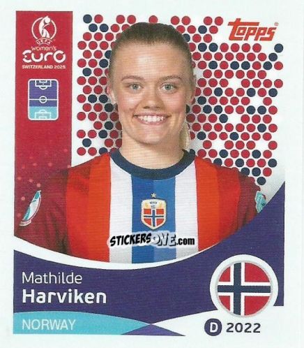 Sticker Mathilde Harviken - Uefa Women'S Euro 2025 n. 48 - Topps