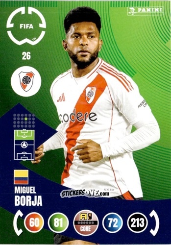 Sticker Miguel Borja - FIFA Club World Cup 2025. Adrenalyn XL n. 26 - Panini