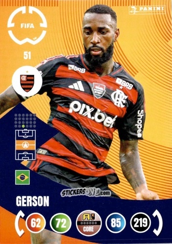 Figurina Gerson - FIFA Club World Cup 2025. Adrenalyn XL n. 51 - Panini