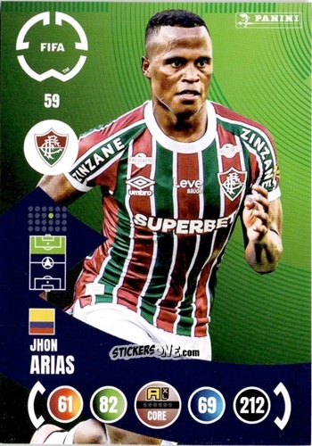 Figurina Jhon Arias - FIFA Club World Cup 2025. Adrenalyn XL n. 59 - Panini