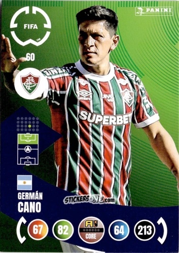 Figurina Germán Cano - FIFA Club World Cup 2025. Adrenalyn XL n. 60 - Panini