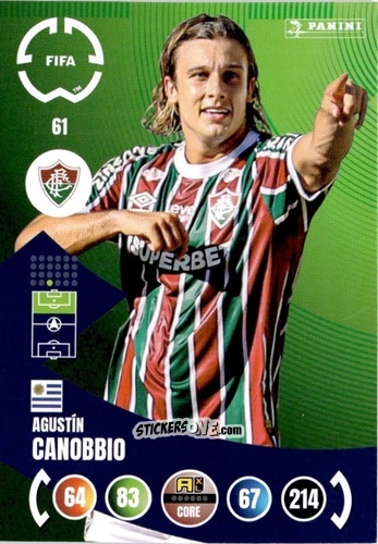 Figurina Agustín Canobbio - FIFA Club World Cup 2025. Adrenalyn XL n. 61 - Panini