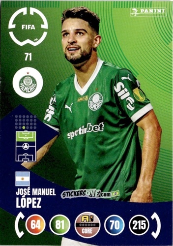 Figurina José Manuel López - FIFA Club World Cup 2025. Adrenalyn XL n. 71 - Panini