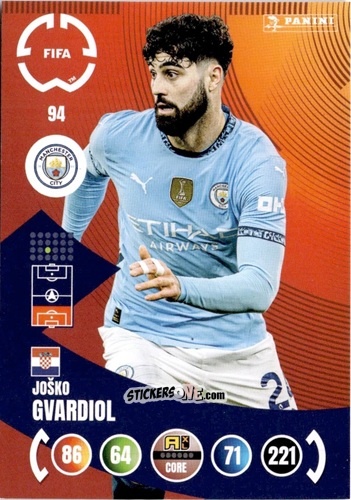 Figurina Joško Gvardiol - FIFA Club World Cup 2025. Adrenalyn XL n. 94 - Panini