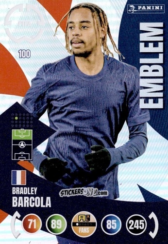 Sticker Bradley Barcola - FIFA Club World Cup 2025. Adrenalyn XL n. 100 - Panini