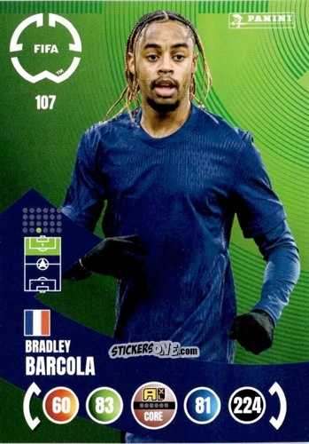 Sticker Bradley Barcola - FIFA Club World Cup 2025. Adrenalyn XL n. 107 - Panini