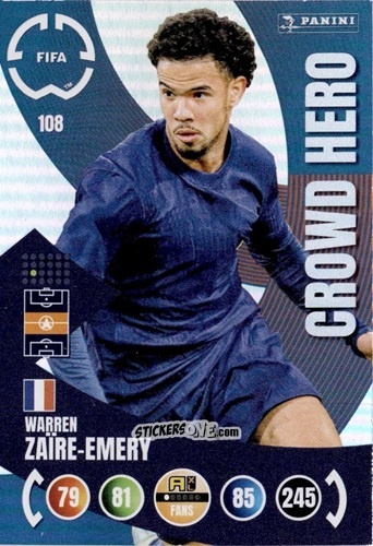 Sticker Warren Zaïre-Emery - FIFA Club World Cup 2025. Adrenalyn XL n. 108 - Panini