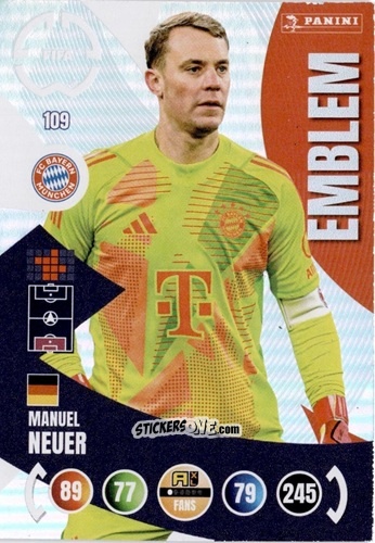 Cromo Manuel Neuer - FIFA Club World Cup 2025. Adrenalyn XL n. 109 - Panini
