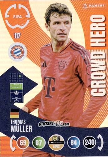 Cromo Thomas Muller - FIFA Club World Cup 2025. Adrenalyn XL n. 117 - Panini