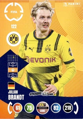 Figurina Julian Brandt - FIFA Club World Cup 2025. Adrenalyn XL n. 122 - Panini