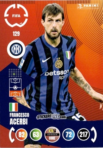 Figurina Francesco Acerbi - FIFA Club World Cup 2025. Adrenalyn XL n. 129 - Panini